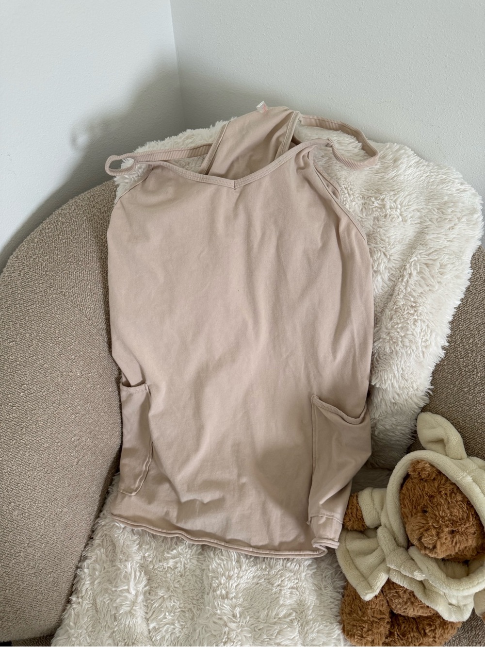 Free People Light Pink Scoop-Neck Pocket Dress